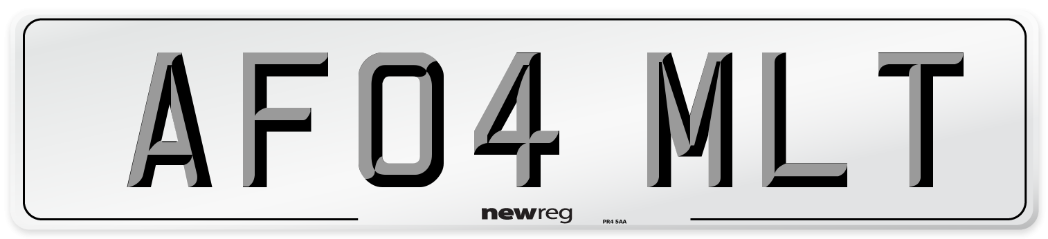 AF04 MLT Number Plate from New Reg